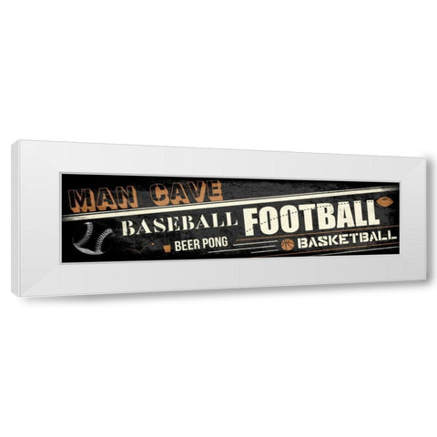 Mancave A White Modern Wood Framed Art Print by Rodriquez Jr, Enrique