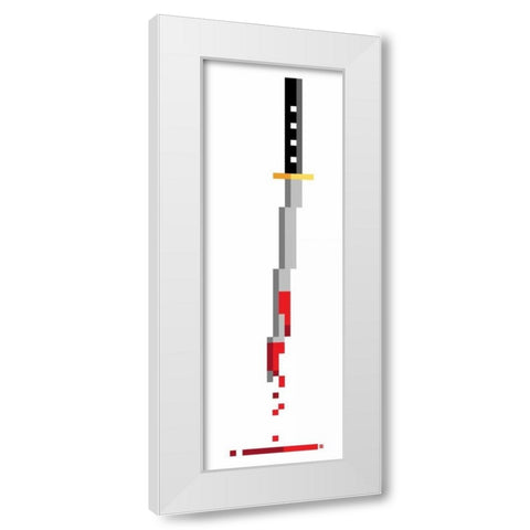 Pixel Blade White Modern Wood Framed Art Print by Rodriquez Jr, Enrique