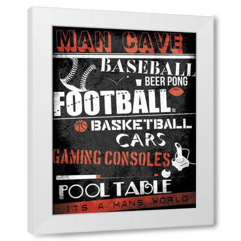 ManCave Sports White Modern Wood Framed Art Print by Rodriquez Jr, Enrique