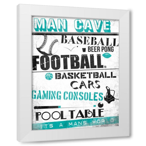 ManCave A3 White Modern Wood Framed Art Print by Rodriquez Jr, Enrique