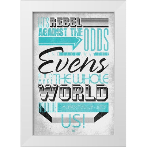 Rebel 3 White Modern Wood Framed Art Print by Rodriquez Jr, Enrique