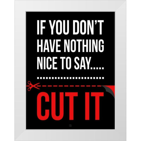 Cut It White Modern Wood Framed Art Print by Rodriquez Jr, Enrique