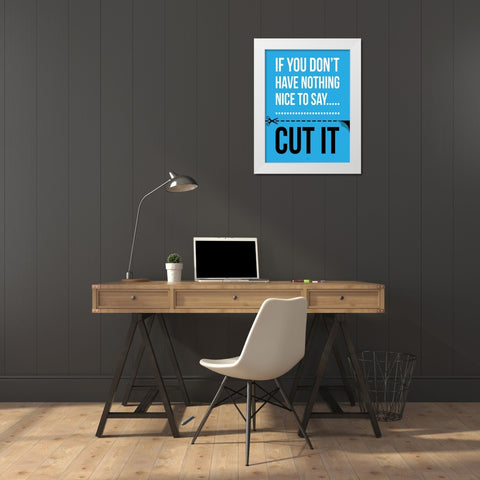 Cut It D White Modern Wood Framed Art Print by Rodriquez Jr, Enrique