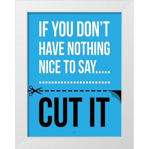 Cut It D White Modern Wood Framed Art Print by Rodriquez Jr, Enrique