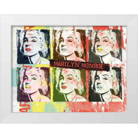 Monroe Painted A White Modern Wood Framed Art Print by Rodriquez Jr, Enrique