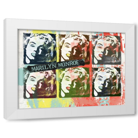 Monroe Painted B White Modern Wood Framed Art Print by Rodriquez Jr, Enrique