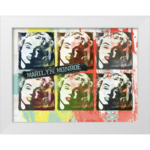 Monroe Painted B White Modern Wood Framed Art Print by Rodriquez Jr, Enrique