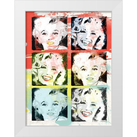 Monroe Painted D White Modern Wood Framed Art Print by Rodriquez Jr, Enrique