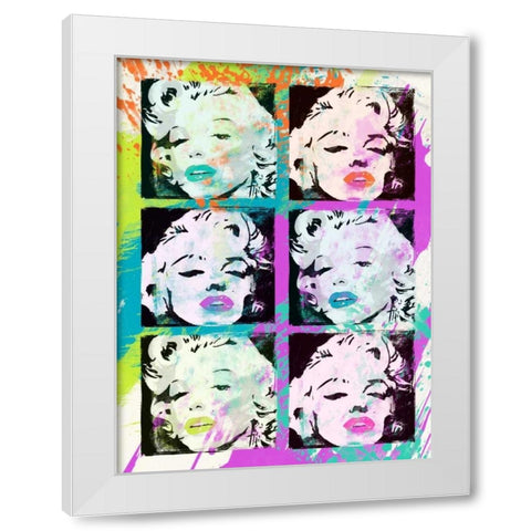 Monroe Painted E White Modern Wood Framed Art Print by Rodriquez Jr, Enrique