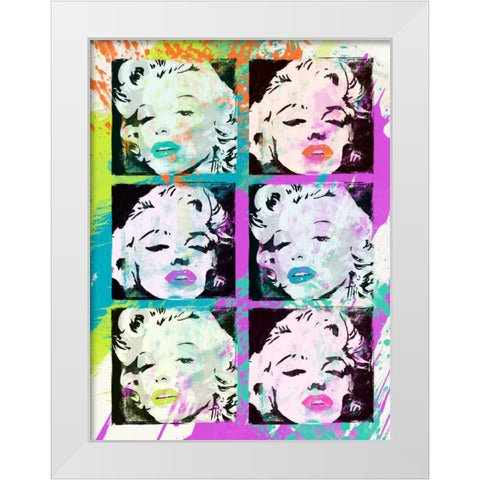 Monroe Painted E White Modern Wood Framed Art Print by Rodriquez Jr, Enrique