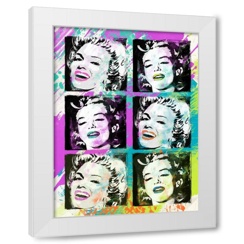 Monroe Painted F White Modern Wood Framed Art Print by Rodriquez Jr, Enrique