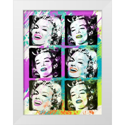 Monroe Painted F White Modern Wood Framed Art Print by Rodriquez Jr, Enrique