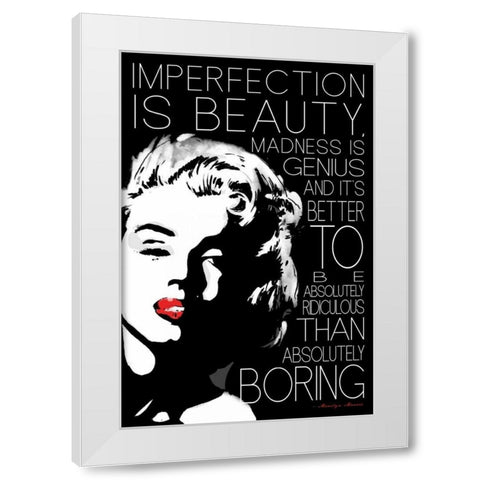 Monroe Boring White Modern Wood Framed Art Print by Rodriquez Jr, Enrique