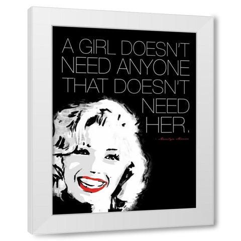 Monroe No Need White Modern Wood Framed Art Print by Rodriquez Jr, Enrique