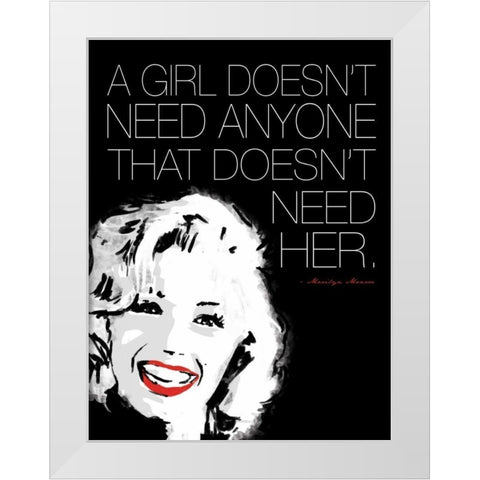 Monroe No Need White Modern Wood Framed Art Print by Rodriquez Jr, Enrique