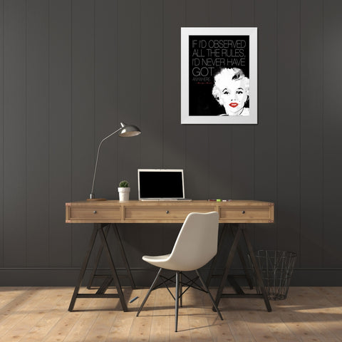 Monroe 2 White Modern Wood Framed Art Print by Rodriquez Jr, Enrique