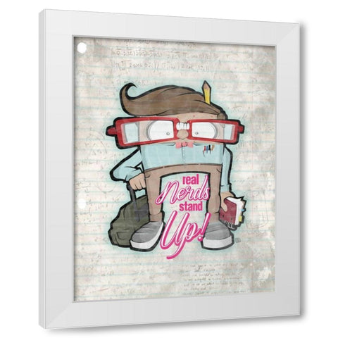 Real Nerds White Modern Wood Framed Art Print by Rodriquez Jr, Enrique