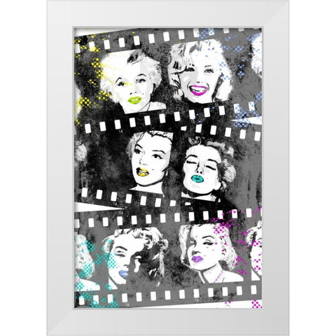 Monroe Strip 5 White Modern Wood Framed Art Print by Rodriquez Jr, Enrique