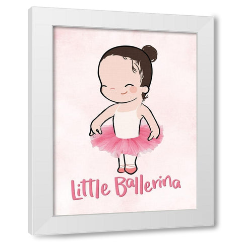 Little Ballerina White Modern Wood Framed Art Print by Rodriquez Jr, Enrique