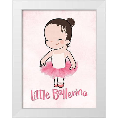 Little Ballerina White Modern Wood Framed Art Print by Rodriquez Jr, Enrique