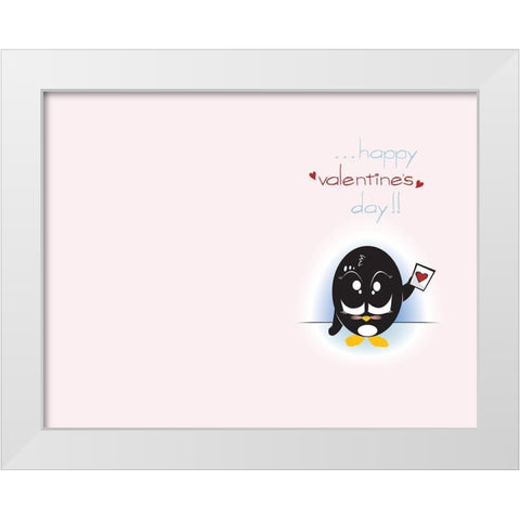 Happy Valentines Day White Modern Wood Framed Art Print by Rodriquez Jr, Enrique