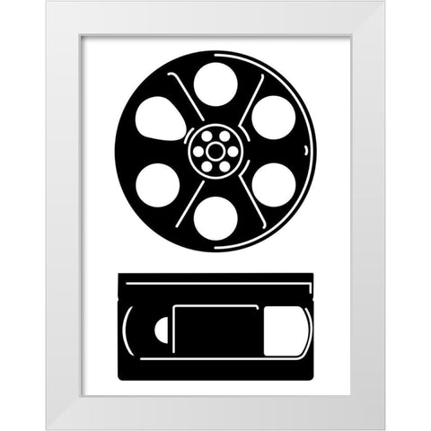 Movie Entertainment White Modern Wood Framed Art Print by Rodriguez, Enrique