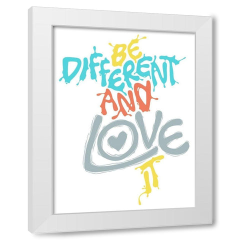Love It White Modern Wood Framed Art Print by Rodriquez Jr, Enrique