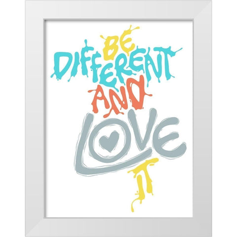 Love It White Modern Wood Framed Art Print by Rodriquez Jr, Enrique