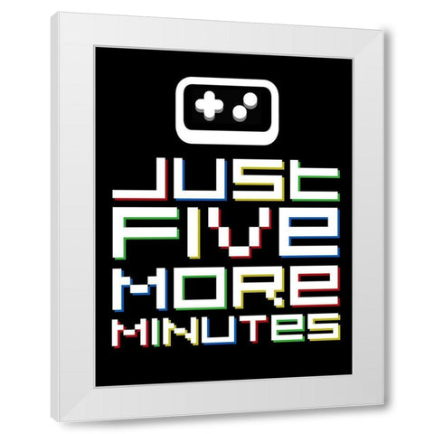 Just Five More Minutes Colors White Modern Wood Framed Art Print by Rodriquez Jr, Enrique