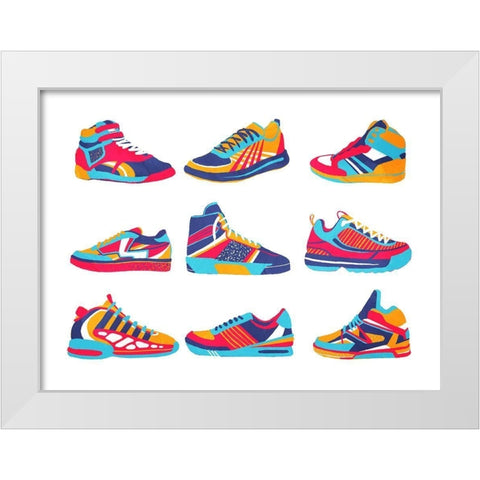 Lollipop Kicks White Modern Wood Framed Art Print by Rodriquez Jr, Enrique