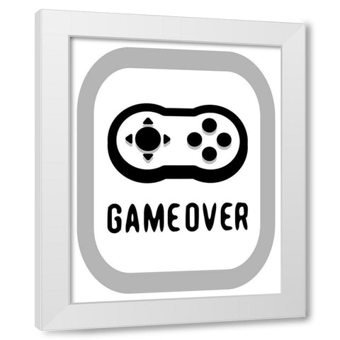 Game Over 2 White Modern Wood Framed Art Print by Rodriquez Jr, Enrique