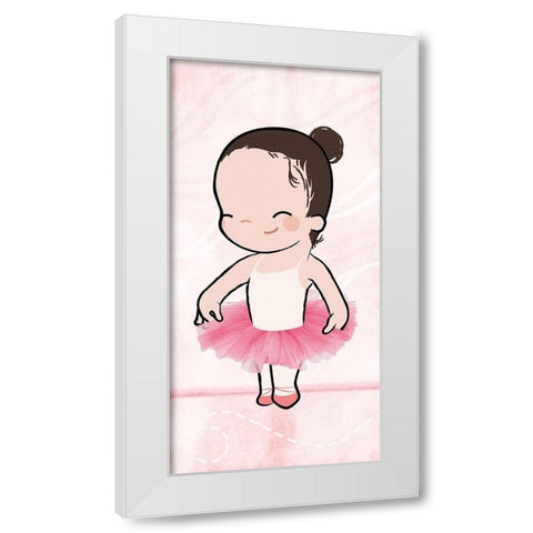 Cutest Ballerina White Modern Wood Framed Art Print by Rodriquez Jr, Enrique