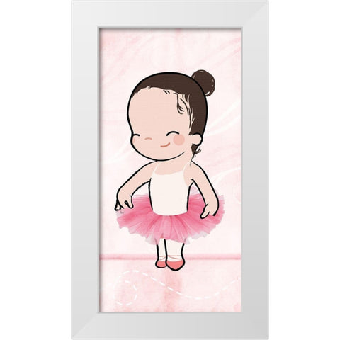Cutest Ballerina White Modern Wood Framed Art Print by Rodriquez Jr, Enrique