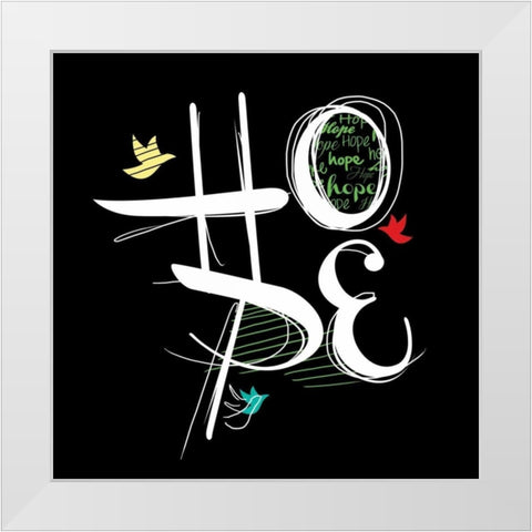 Love Hope 1A White Modern Wood Framed Art Print by Rodriquez Jr, Enrique