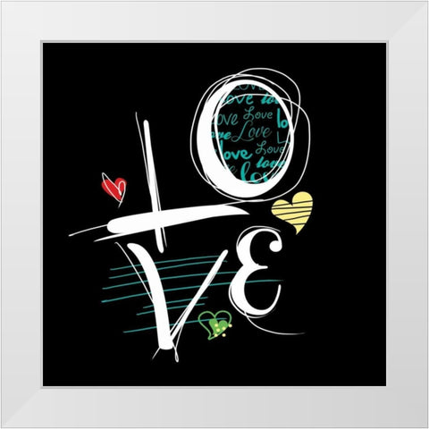 Love Hope B White Modern Wood Framed Art Print by Rodriquez Jr, Enrique
