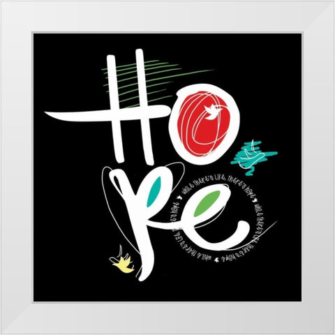 Love-Hope A White Modern Wood Framed Art Print by Rodriquez Jr, Enrique