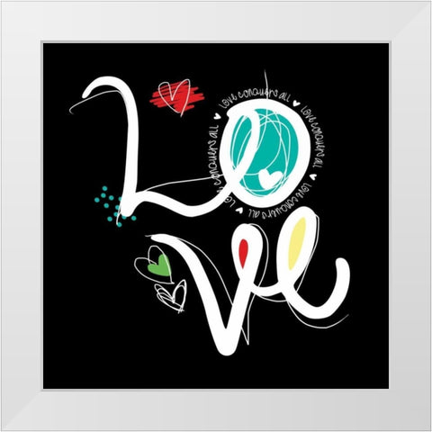 Love Hope B White Modern Wood Framed Art Print by Rodriquez Jr, Enrique