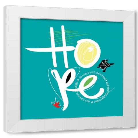 Hope White Modern Wood Framed Art Print by Rodriquez Jr, Enrique