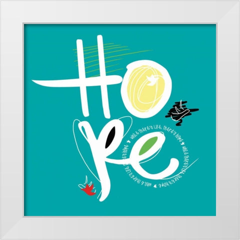 Hope White Modern Wood Framed Art Print by Rodriquez Jr, Enrique