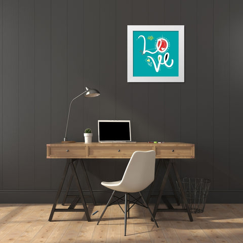 Love White Modern Wood Framed Art Print by Rodriquez Jr, Enrique