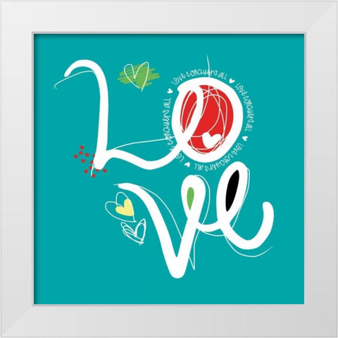 Love White Modern Wood Framed Art Print by Rodriquez Jr, Enrique