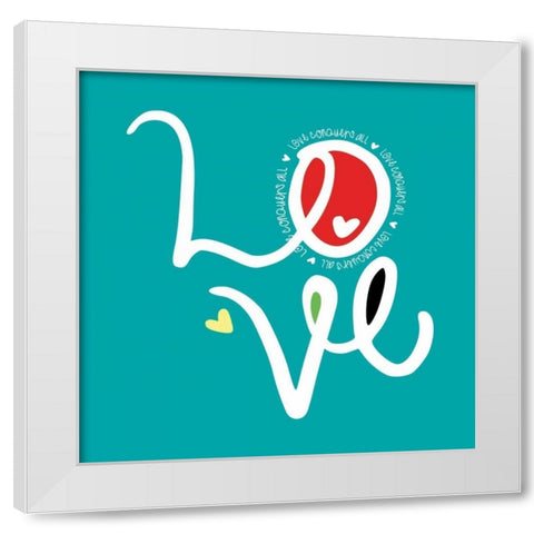 Luv White Modern Wood Framed Art Print by Rodriquez Jr, Enrique