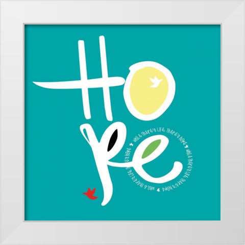 Hope White Modern Wood Framed Art Print by Rodriquez Jr, Enrique