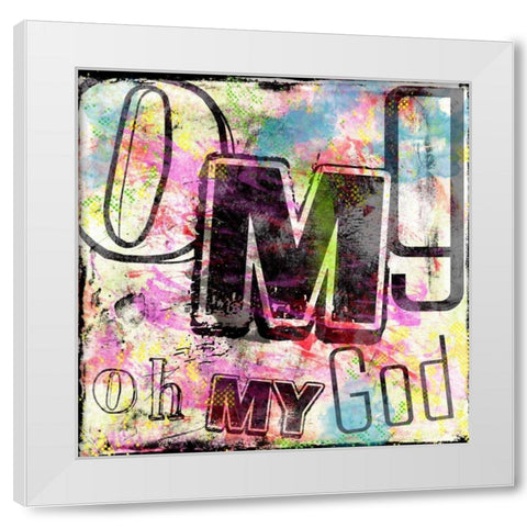 OMG White Modern Wood Framed Art Print by Rodriquez Jr, Enrique