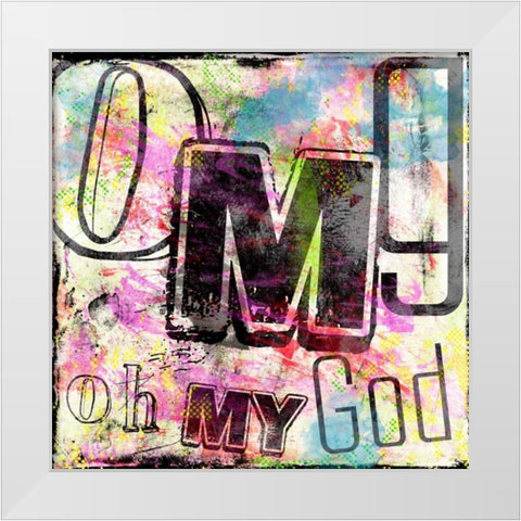 OMG White Modern Wood Framed Art Print by Rodriquez Jr, Enrique