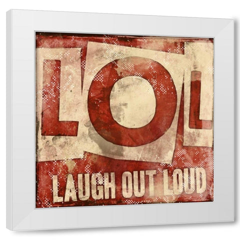 LOL White Modern Wood Framed Art Print by Rodriquez Jr, Enrique
