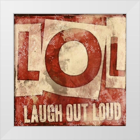 LOL White Modern Wood Framed Art Print by Rodriquez Jr, Enrique