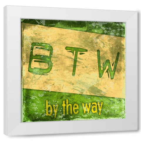 BTW E White Modern Wood Framed Art Print by Rodriquez Jr, Enrique