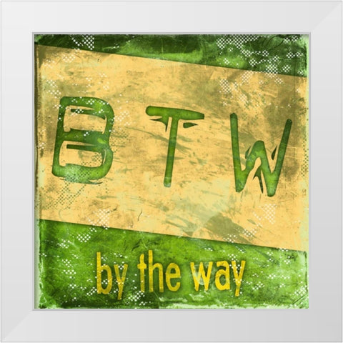 BTW E White Modern Wood Framed Art Print by Rodriquez Jr, Enrique