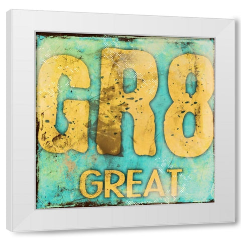 GR8 White Modern Wood Framed Art Print by Rodriquez Jr, Enrique